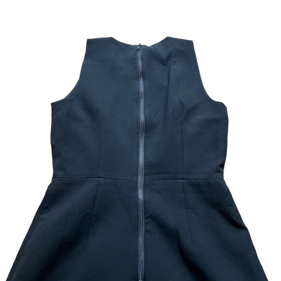 Milly Size 4 Black Sleeveless Peekaboo Front Cutout Back Zip Sheath Mini Dress - Picture 15 of 15